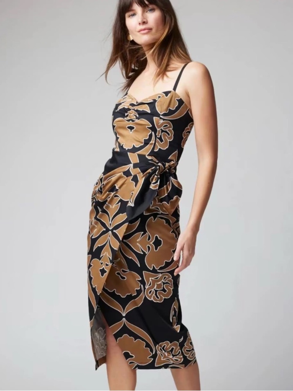 WHBM Faux Wrap Midi Dress